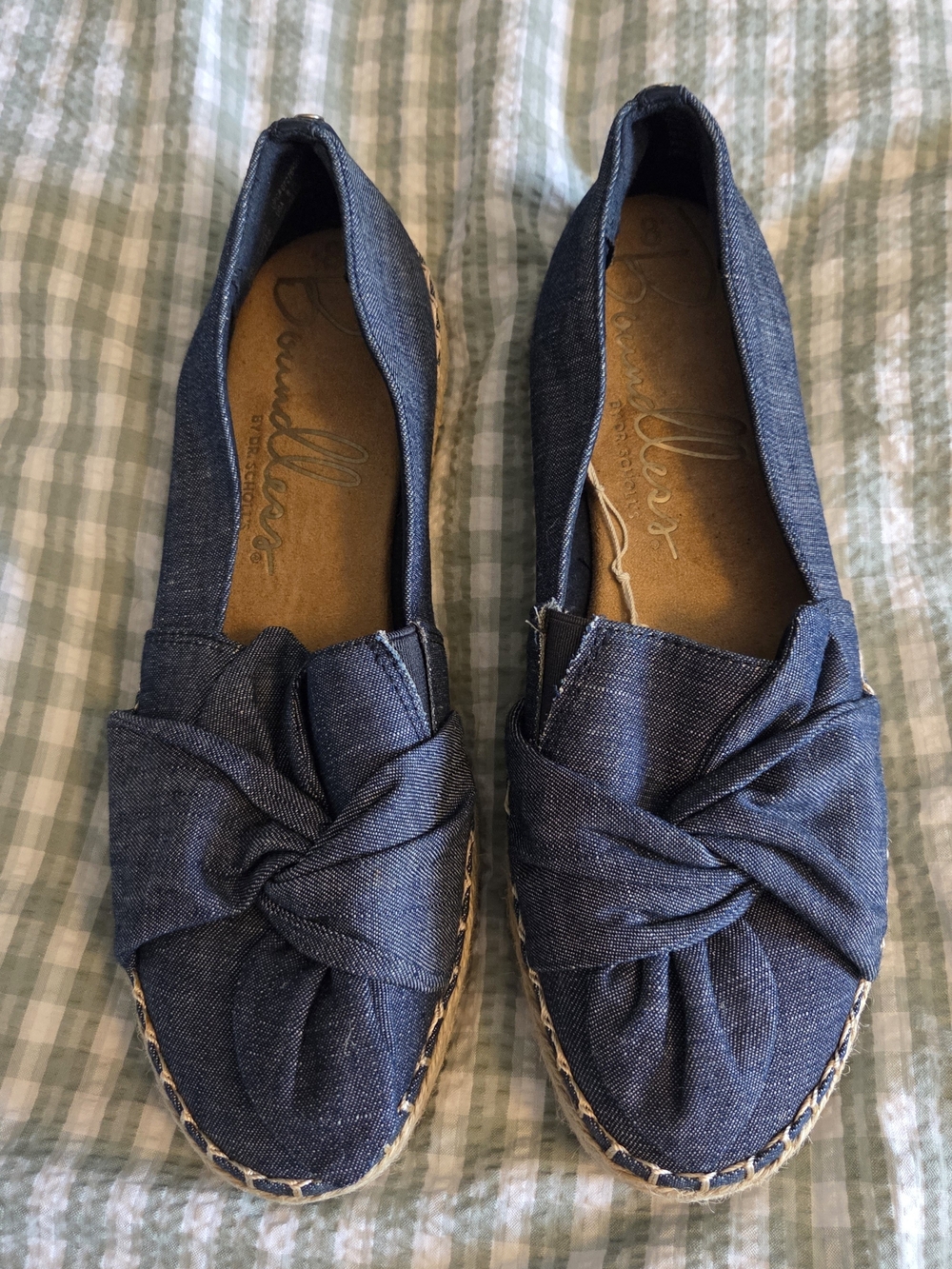 Dr. Scholl's Denim Knot Espadrille Flats - Navy